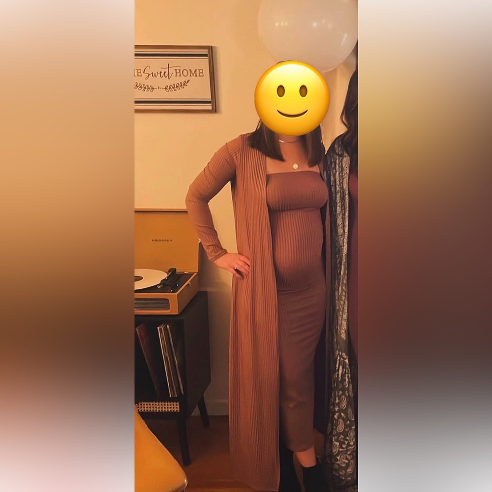 Maternity dress & long sweater